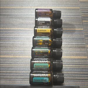 doTERRA Aromatic Oil Collection with Black Caps Lot of 7 Pcs